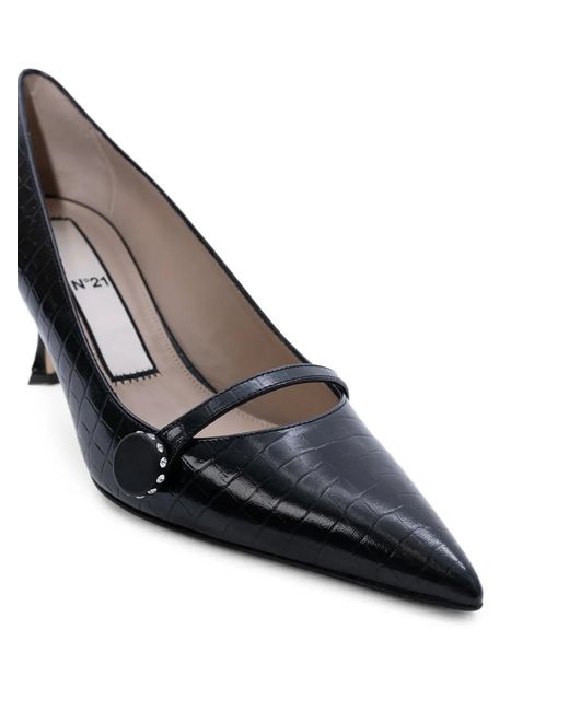 Escarpins À Effet Peau De Crocodile N°21 en coloris Blue