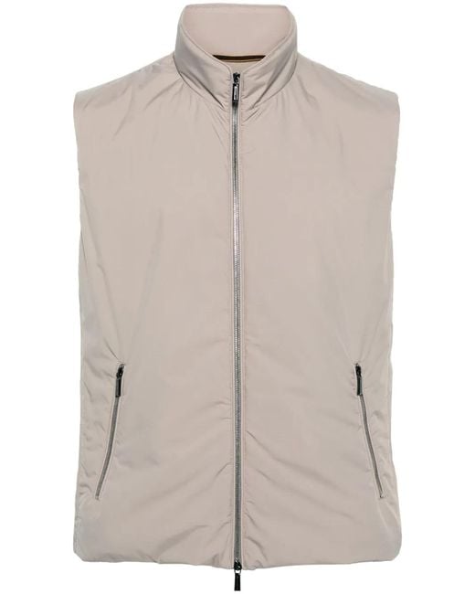 Moorer Natural Padded Zip-Up Gillet for men