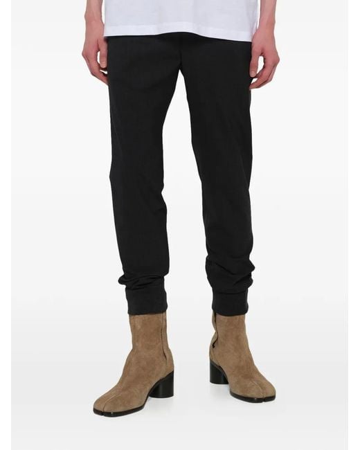 Wooyoungmi Black Cuffed Tailored Trousers for men