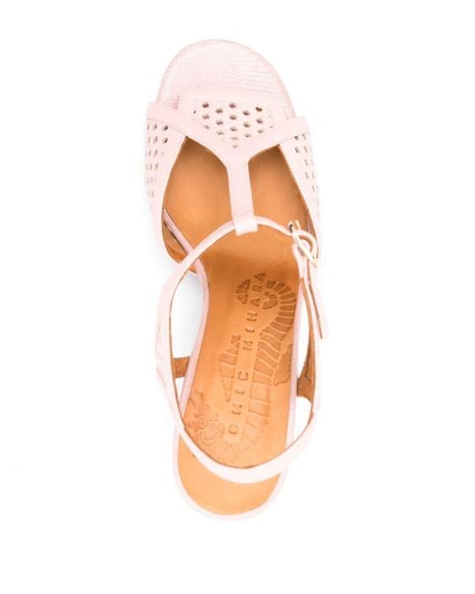 Chie Mihara Pink Bessy 80mm Leather Sandals