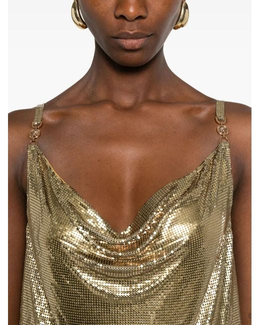 Mini robe de cocktail Versace en coloris Metallic