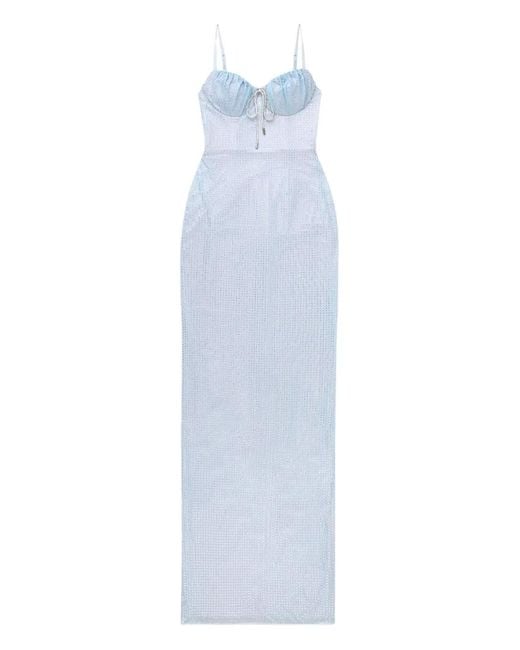 Area White Hotfix-Embellishment Maxi Dress