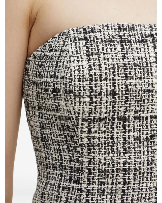 La Mania Gray Bella Tweed Strapless Mini Dress