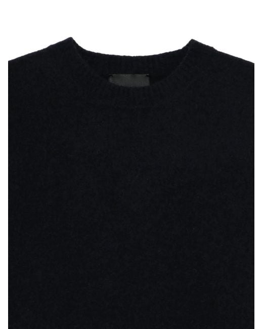 Roberto Collina Black Brushed-Effect Jumper for men