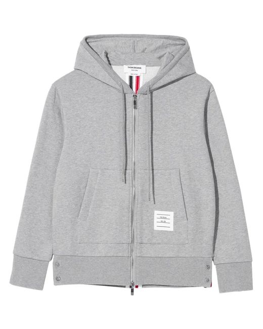 Thom Browne Gray Rwb-Stripe Cotton Hoodie