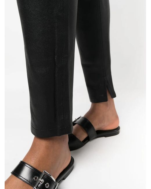 IRO Black Skinny-Cut Leather Trousers