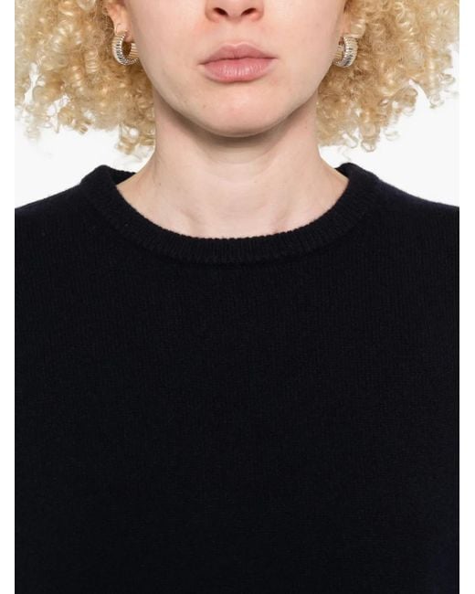 Extreme Cashmere Black Crew-Neck Cashmere-Blend Sweater