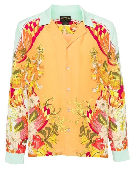 Camilla Orange Flower Child Society Shirt for men