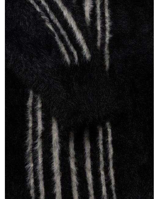 Aries Black Column-Intarsia Cardigan