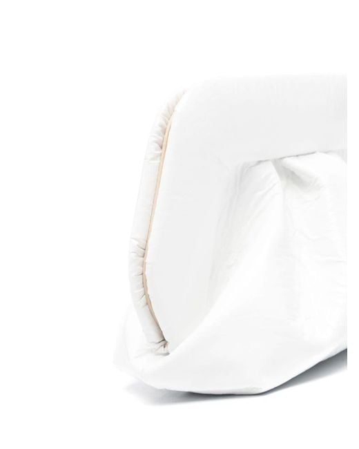 THEMOIRÈ White Gea Crinkled Clutch Bag
