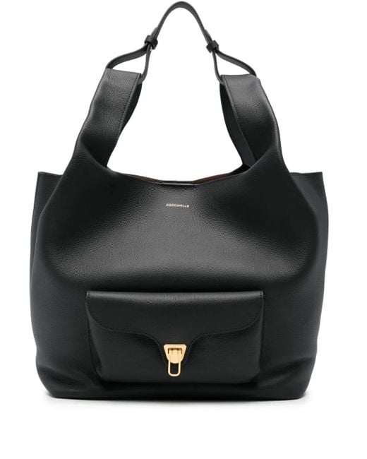 Coccinelle Black Beat Flap-Pocket Shoulder Bag