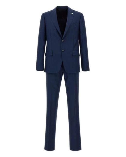 メンズ Lardini ウール スーツ Blue