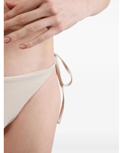 Prada White Rhinestone-Embellished Bikini Bottoms