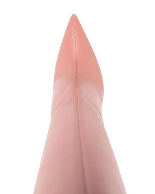 Paris Texas Pink Lidia Leather Knee-High Boots