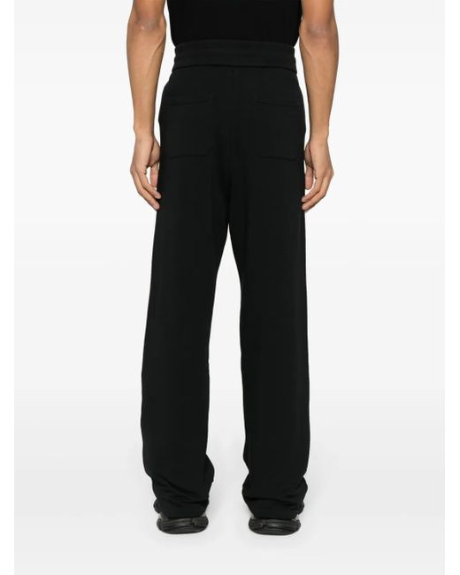 Balmain Black Wide-Leg Cotton Track Pants for men