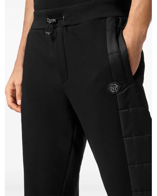 Philipp Plein Black Puffered Jogging Pants for men