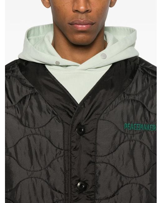 Oamc Peacemaker Black Long-Sleeve Pocket Coat for men