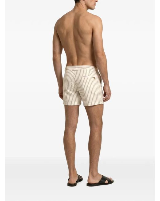 Orlebar Brown Natural Setter Seersucker Striped Swim Shorts for men