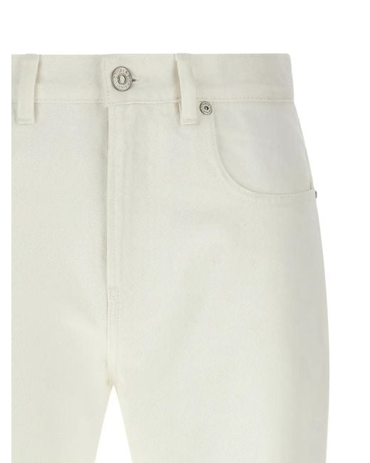 Victoria Beckham White High-Waist Straight Jeans