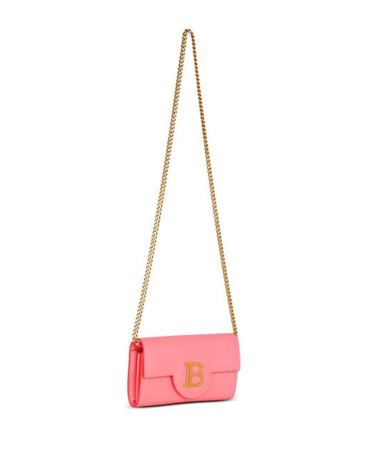 Balmain Pink B-buzz Leather Wallet-on-chain