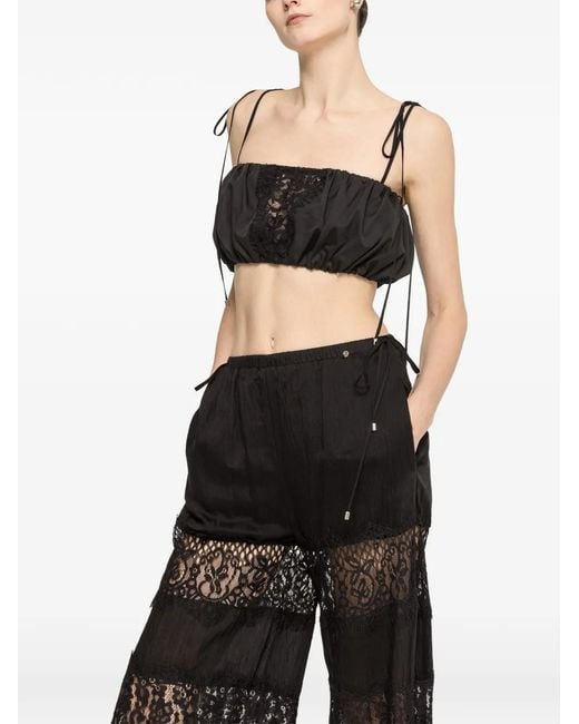 Nissa Black Lace Insert Crop Top