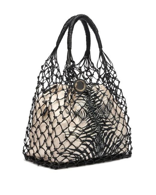 Roberto Cavalli Black Net Tote Bag