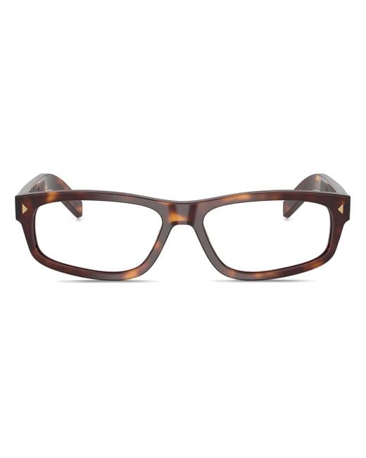 Prada Brille Mit Eckigem Gestell in Brown für Herren