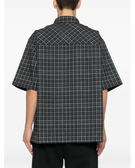 Roa Gray Check-Print Short-Sleeve Shirt for men
