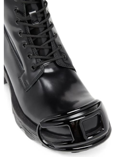DIESEL Black D-Hammer Lace-Up Boots for men