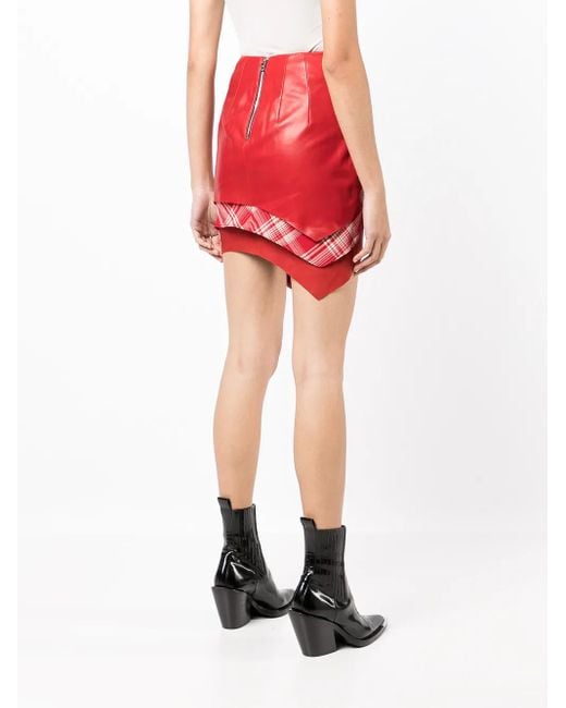 RTA Layered Leather Mini Skirt