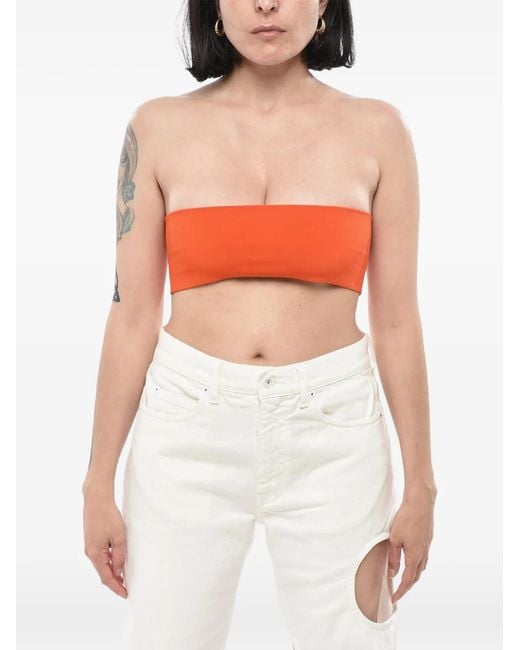 Max Mara White Knit Bandeau Top