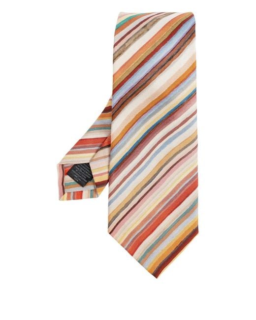 Paul Smith Gestreifte Krawatte in White für Herren