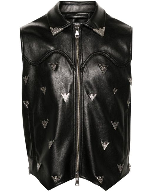 ANDERSSON BELL Black Hardware-detailing Zip-up Vest
