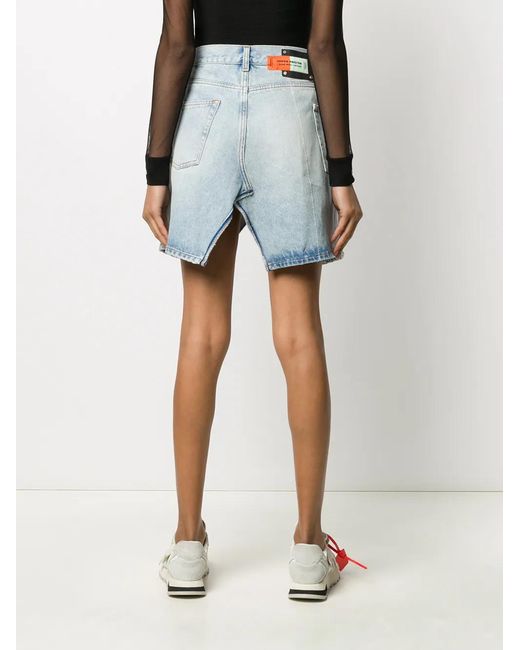 Heron Preston Blue X Sami Miro Split Detail Denim Skirt