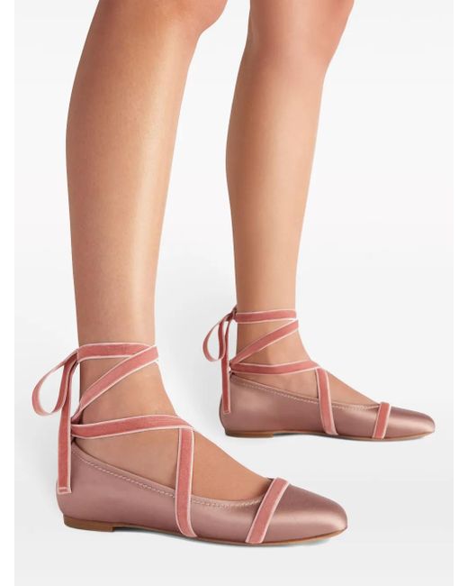 Malone Souliers Pink Spencer Ballerina Shoes