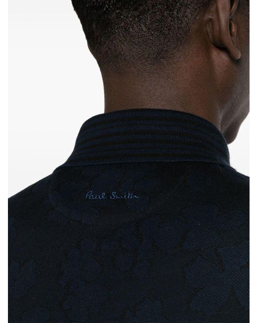 Paul Smith Black Floral-jacquard Cotton Shirt for men