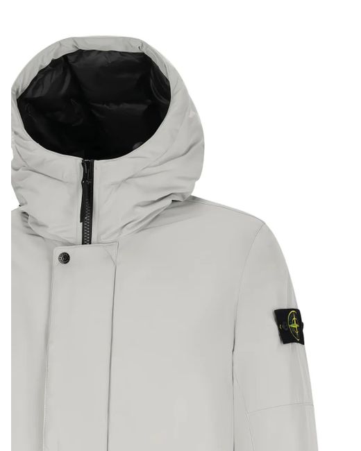 Stone Island Gray Hooded Parka Coat for men