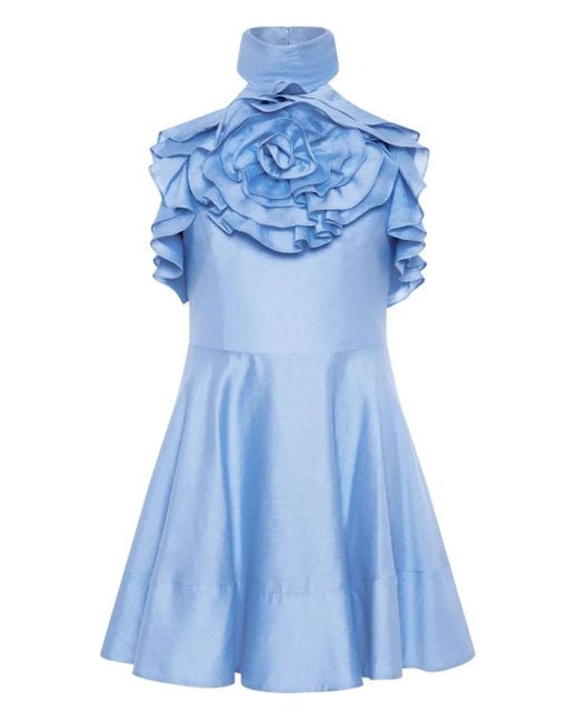 Rebecca Vallance Blue Pastéque Ruffled Mini Dress