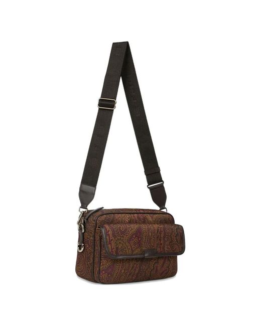 Etro Brown Large Arnica Paisley-Print Shoulder Bag for men