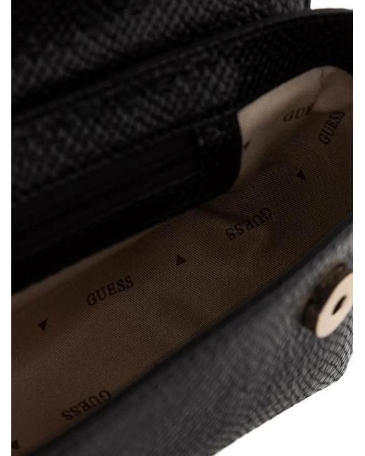 Guess Black Buckle-Detail Shoulder Bag