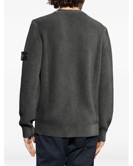 Stone Island Gray Logo-Patch Sweater for men