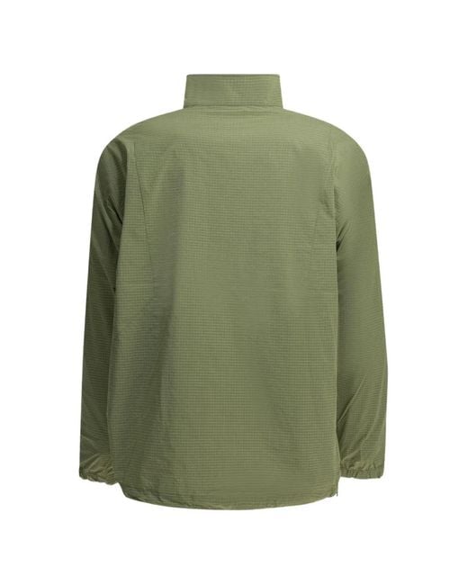 Goldwin Green Grid-Pattern High-Neck Windbreaker for men