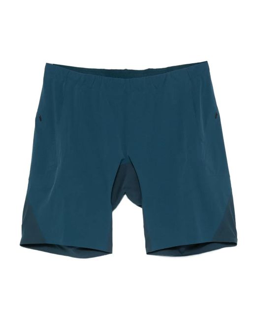Veilance Blue Panelled Shorts for men
