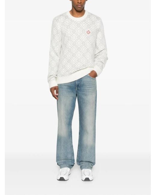Casablanca White Patterned Logo Sweater for men