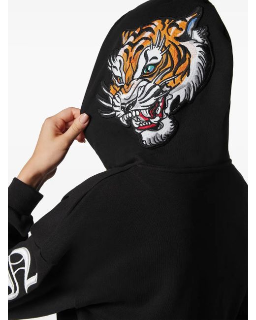 Hoodie Crop À Logo Brodé Philipp Plein en coloris Black