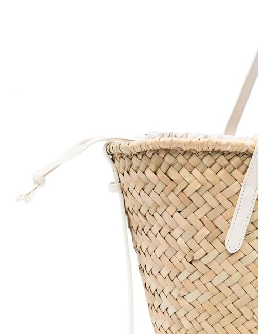 Coccinelle Natural Woven Drawstring Shoulder Bag
