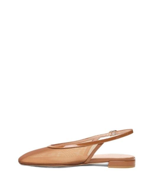 Stuart Weitzman Natural Mesh Slingback Ballet Flats