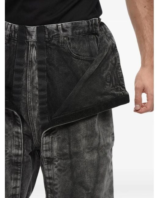 Y. Project Black Washed Wide-Leg Trousers for men
