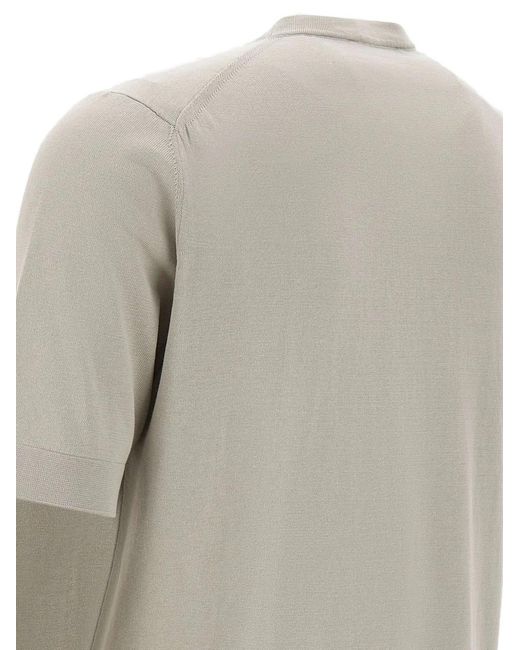 FILIPPO DE LAURENTIIS Gray Ribbed-Trim T-Shirt for men