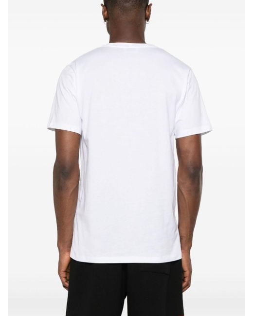 Off-White c/o Virgil Abloh White Logo-embroidered Cotton T-shirt for men